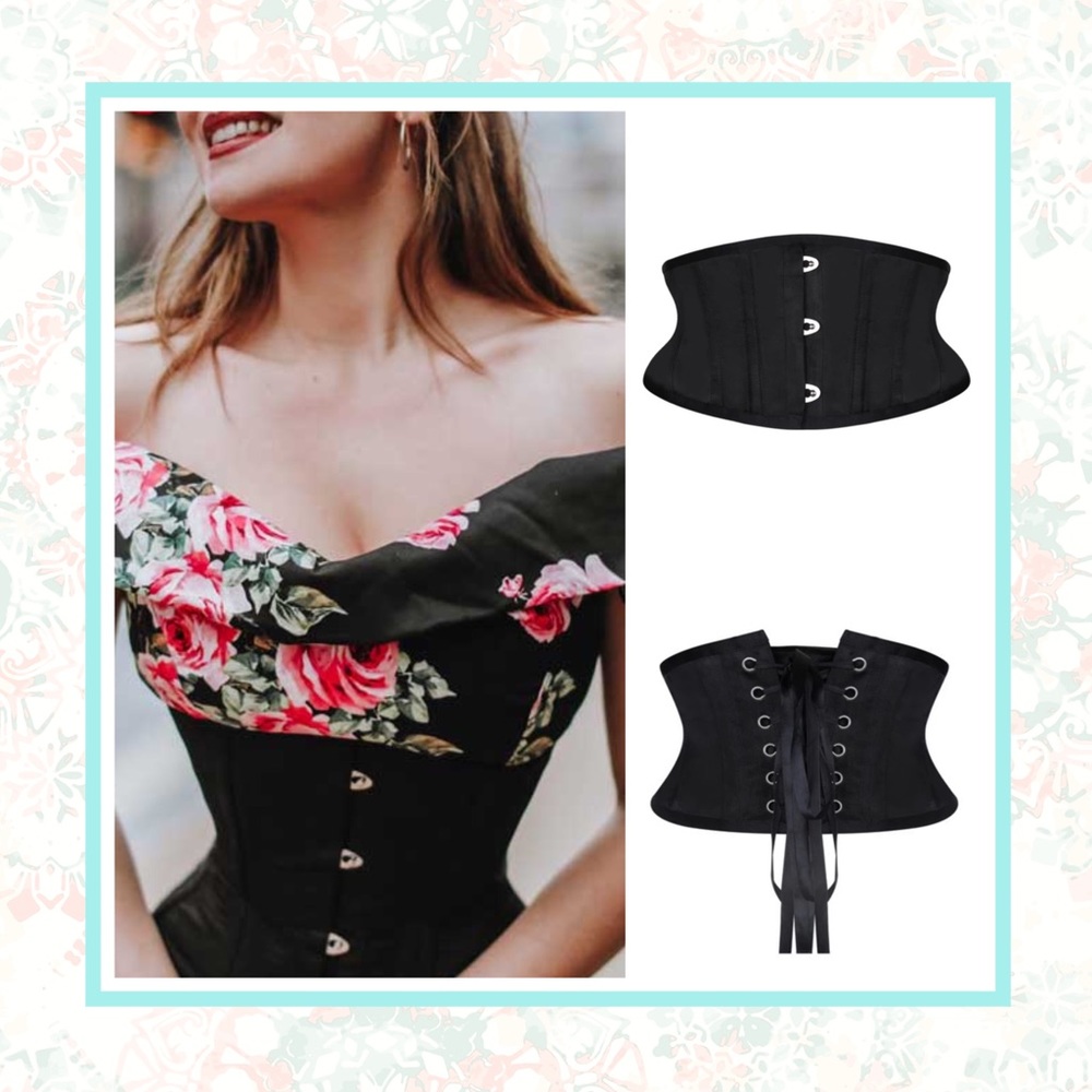 🌸 CORSET BELT CINCHER COSPLAY ADJUSTABLE DRAWSTRING BLACK COSTUME STEAMPUNK